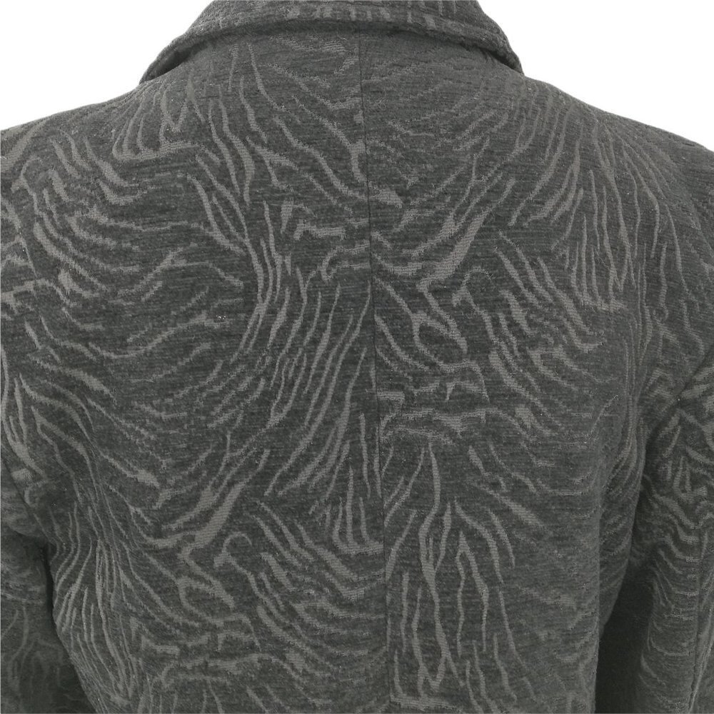 Dress Barn Dress Jacket Size S Zebra Embossed Black Monochromatic Trench Peacoat - Picture 10 of 12